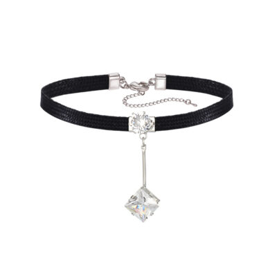 Phiên bản mới của Nhật Bản và Hàn Quốc ngắn đơn giản hợp thời trang zircon vuông cổ choker cổ áo cổ xương đòn chuỗi quà tặng thương mại nước ngoài bán buôn