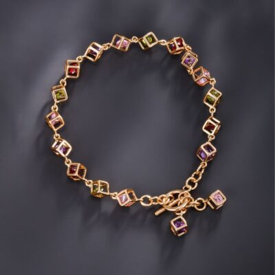 Xuping đồ trang sức thương mại nước ngoài Châu Âu và Hoa Kỳ ánh sáng phổ biến xu hướng thời trang sang trọng phụ nữ màu sắc tinh tế đá quý nhân tạo vòng đeo tay nữ