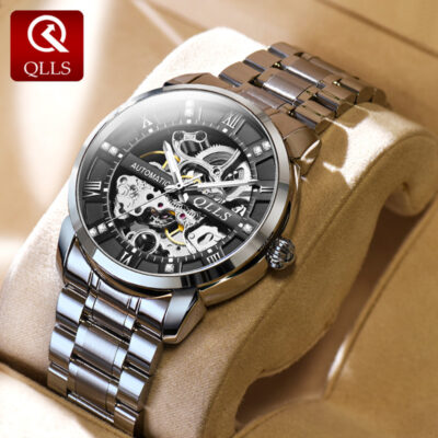 Các nhà sản xuất Thụy Sĩ đồng hồ nam đồng hồ cơ hoàn toàn tự động thời trang dây thép không gỉ rỗng thời trang dạ quang sinh viên đồng hồ nam