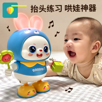 Đồ chơi thỏ điện có thể hát và nhảy cho bé đồ chơi học tập ngẩng cao đầu dành cho trẻ sơ sinh và trẻ nhỏ từ 0 đến 3 tháng tuổi