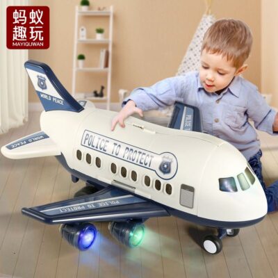 Biến Hình quá khổ máy bay đồ chơi mô phỏng máy bay lưu trữ mô hình âm nhạc theo dõi lưu trữ quán tính xe đồ chơi trẻ em