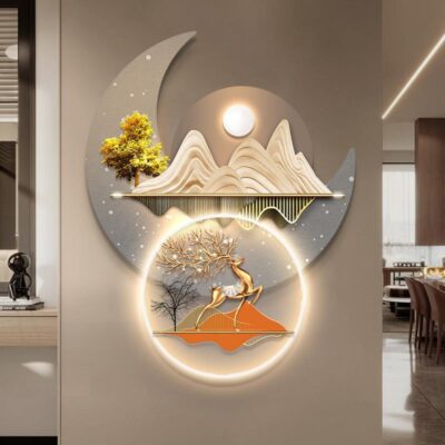 Fulu hiên nhà tranh trang trí nhà hàng đèn led ánh sáng dạ quang phòng khách sang trọng hành lang treo tranh treo tường bức tranh tường hỗ trợ