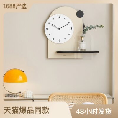 Mandelda Đồng Hồ Sáng Tạo Đồng Hồ Treo Tường Phòng Khách Hiện Đại Ánh Sáng Đơn Giản Bầu Không Khí Sang Trọng 2023 Mới Trang Trí Nhà Cửa Treo Tường