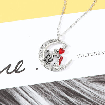 Châu Âu và Châu Mỹ ngày lễ phổ biến Halloween đầu lâu vòng cổ cặp đôi tình yêu vĩnh cửu cá tính mới mặt dây chuyền hồng ngọc bán buôn