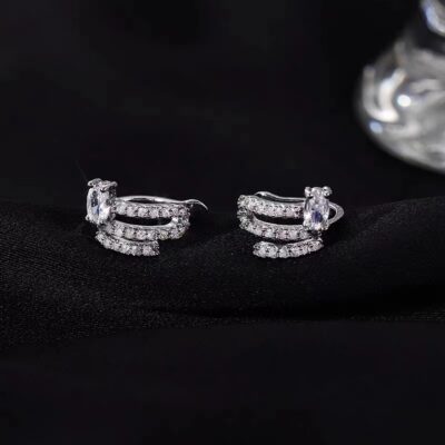 Đính đá siêu nhỏ Ni Ni cùng xương tai Kẹp nhẫn kiểu kim loại cho nữ không cần xỏ lỗ tai khí chất cao cấp Bán buôn bông tai mới