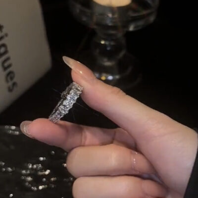 Vòng mở đầy đủ kim cương zircon khí chất phong cách lạnh phù hợp với tất cả các trận đấu nhẹ nhẫn sang trọng vi khảm thời trang tinh tế ngón trỏ nhẫn nhẫn