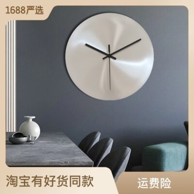Hiện Đại Tối Giản Gió Công Nghiệp Bạc Đồng Hồ Treo Tường Phòng Khách Không Số Phòng Thu Trang Trí Đồng Hồ Tròn Bắc Âu Đồng Hồ Trang Trí