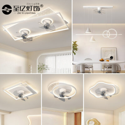 Hiện đại Đơn giản Khí quyển Hộ gia đình Lắc Đầu Quạt trần Phòng khách Phòng ngủ Nhà hàng Sáng tạo Quạt trần Gói chiếu sáng