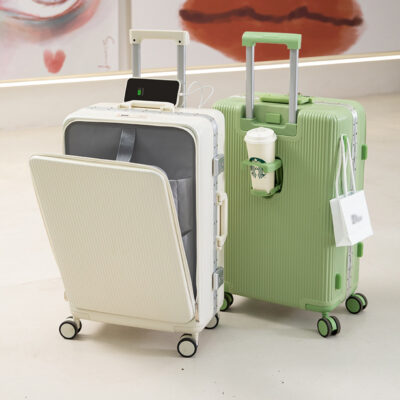 Khung nhôm đa chức năng hành lý bán buôn PC mở phía trước xe đẩy va li hộp mật khẩu phổ bánh xe lên máy bay