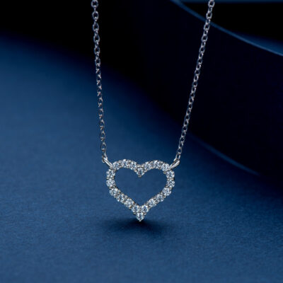 Douyin lưới đỏ bán chạy ins gió bạc 925 Moissanite vòng cổ kim cương tình yêu xương quai xanh dây chuyền mặt dây chuyền