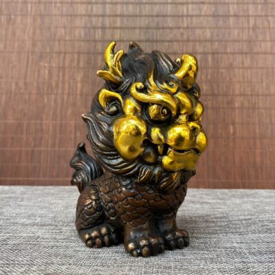 Nhà máy bán hàng trực tiếp bằng đồng nguyên chất mạ vàng kỳ lân tốt lành động vật tốt lành trang trí thủ công mỹ nghệ trang trí thủ công mỹ nghệ bằng đồng thau