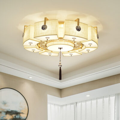 Đèn trần phòng khách kiểu Trung Quốc mới Phong cách Trung Hoa Nhà hàng Thiền phòng ngủ đèn phòng trà đèn học đèn kiểu cổ điển Trung Quốc đèn vải