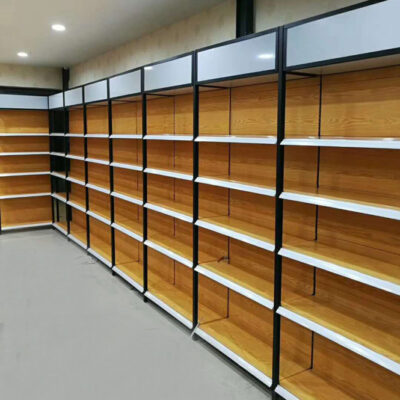 Kệ siêu thị 4 cột vân gỗ cửa hàng tiện ích cửa hàng mẹ và bé trưng bày cửa hàng văn phòng phẩm căng tin kệ ăn vặt nhiều tầng