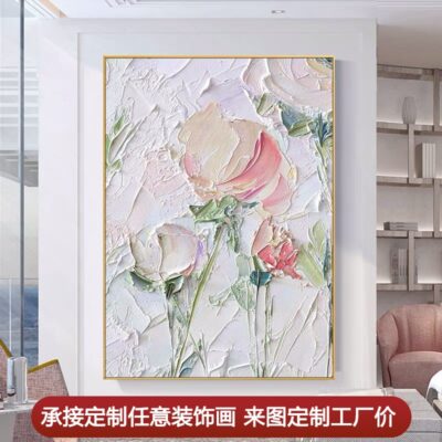 Dafen Village vẽ tay bức tranh sơn dầu hoa mẫu đơn hoa nhà hàng trang trí sang trọng sơn hiên bức tranh tường sofa phòng khách nền bức tranh tường