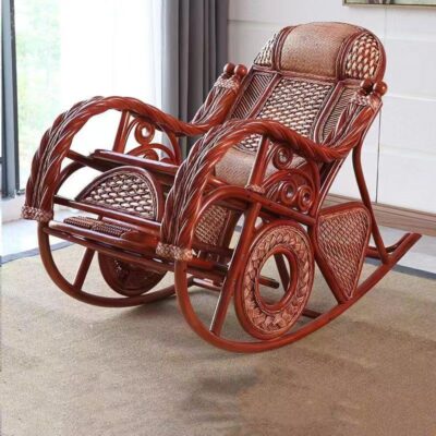 Ghế bập bênh ban công cây nho tự nhiên dệt ghế ngủ trưa cho người già trong nhà giải trí và thư giãn kiểu cũ ghế ngả