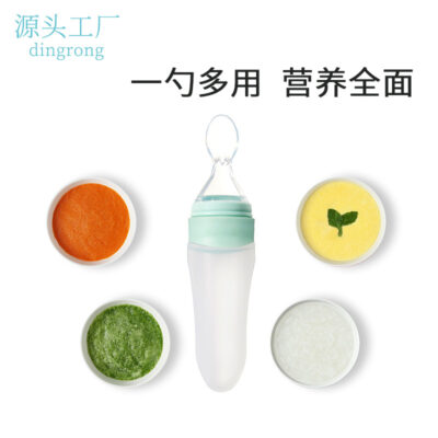 Muỗng Dán Cơm Silicone Cho Bé Bình Bóp Muỗng Ăn Thực Phẩm Bổ Sung Muỗng Mềm Bột Gạo Cho Bé Dụng Cụ Bán Chạy Xuyên Biên Giới