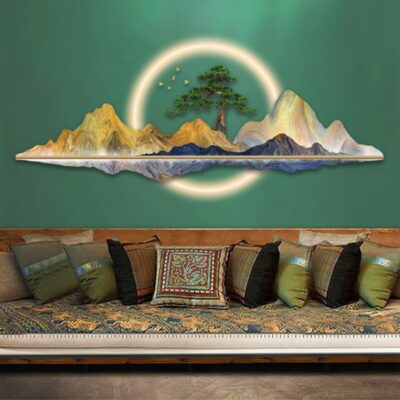 Hoan Nghênh Bạn Thông Treo Tranh Trang Trí Phòng Khách Tranh Dạ Quang Đèn Tranh Sofa Nền Trang Trí Tường Đèn LED Dây Lưng Bức Tranh Tường