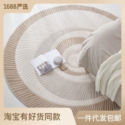 Nhà cao cấp của Ý thảm tròn màu cà phê trừu tượng ghế sofa phòng khách đệm ghế đơn bàn ăn tấm thảm lớn ánh sáng sang trọng tối giản