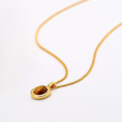 Dây chuyền nữ đá mắt hổ dây chuyền xương đòn đơn giản cao cấp đa năng phiên bản Hàn Quốc phong cách ins dây chuyền xương đòn thiết kế nhỏ gọn sang trọng