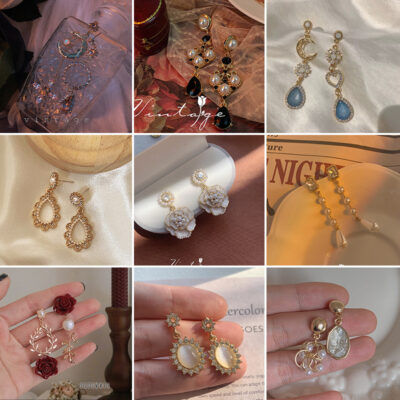 Hoa tai nhẹ sang trọng, thích hợp, hoa tai tua rua cao cấp, hoa tai ngọc trai, khí chất nữ tính, khuyên tai retro, hoa tai nữ, bán buôn