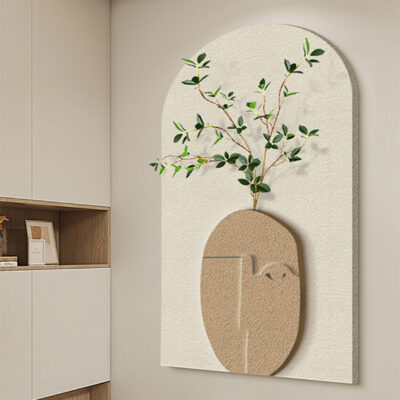 Hiện đại tối giản bằng đá sa thạch ánh sáng sang trọng màu xanh lá cây thực vật treo bức tranh hiên lối vào trang trí nội thất bức tranh sắp đặt phòng khách theo phong cách wabi sabi