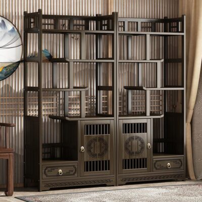 Bogu giá gỗ chắc chắn phong cách Trung Quốc Duobaoge trà giá trưng bày tủ Bogu nhỏ đồ trang trí tủ trà giá phòng khách