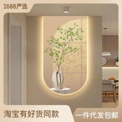 Bắc Âu kem gió tranh trang trí đèn led tranh hiên nhà phòng khách hệ thống chữa bệnh thẳng đứng ánh sáng trong lành nắng cây treo tranh