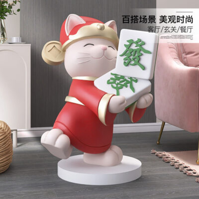 Mèo may mắn lớn từ trần đến sàn trang trí di chuyển tân gia nhà mới phòng khách nhà trang trí khay chào đón món quà khai trương
