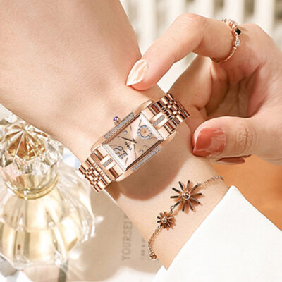 Đồng hồ đeo tay nữ mặt số nhỏ Zido thương hiệu mới thích hợp ánh sáng sang trọng khí chất thời trang giản dị phù hợp với tất cả các trận đấu đồng hồ nữ mặt vuông nhỏ