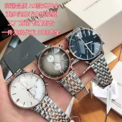 Đồng Hồ Một Chronograph Hai Mắt Lịch Dạ Quang Thể Thao Thạch Anh Chống Thấm Nước Nam AR0389 Thép