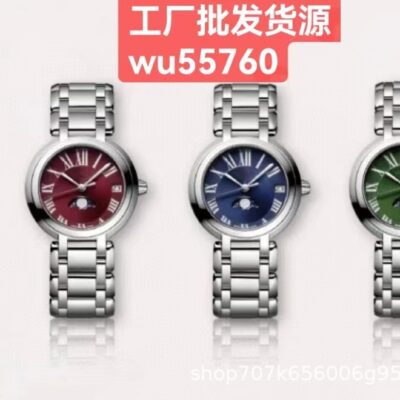 Nhà máy cung cấp trực tiếp tại chỗ trái tim mặt trăng pha mặt trăng Dòng đồng hồ đeo tay nữ thạch anh 3 chân có bề mặt vỏ La Mã có thể được vận chuyển thay mặt cho