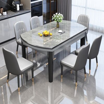 Bàn ăn đá phiến hộ gia đình vuông tròn kết hợp sử dụng kép đơn giản và cỡ trung bình hộ gia đình có thể gập lại bàn ăn có thể thu vào loại kéo ra