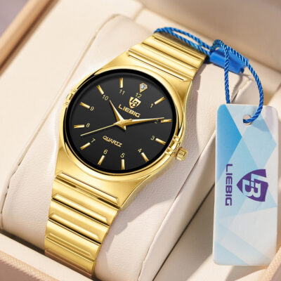 Bán chạy xuất khẩu Doanh nhân LIEBIG đồng hồ đôi nam nữ đồng hồ thạch anh thời trang đồng hồ nam đĩa đen phù hợp