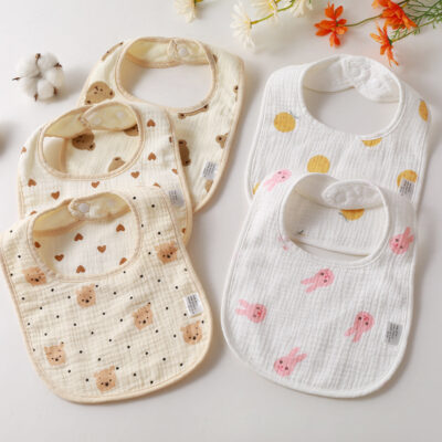 Yếm trẻ em 6 lớp cotton nguyên chất Yếm hình chữ U khăn lau nước bọt cho bé bé ăn bữa ăn túi sơ sinh khạc sữa khăn mùa hè và mùa thu