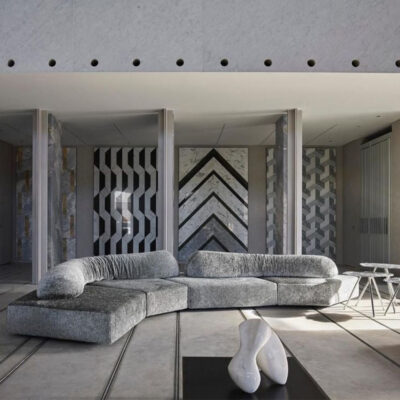 Ghế sofa đá tối giản của Ý thiết kế hình căn hộ nhỏ biệt thự màu đỏ văn phòng bán hàng mô hình phòng sofa vải