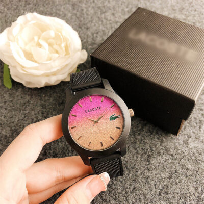 Phiên bản Hàn Quốc xu hướng gradient màu đồng hồ silicon mặt số 43MM quy mô đồng hồ nam màu macaron thạch đồng hồ