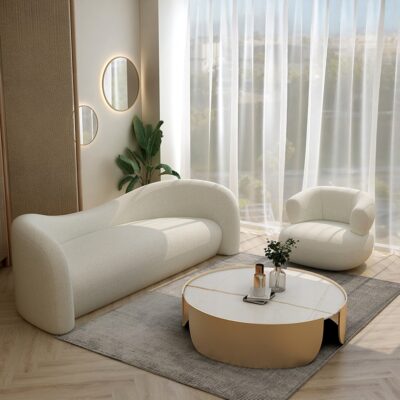 Căn hộ nhỏ phòng khách kết hợp ghế sofa Giường đôi nhung cừu Bắc Âu và bữa sáng Internet phong cách nổi tiếng hiện đại tối giản Đẹp khu vực nghỉ ngơi sang trọng