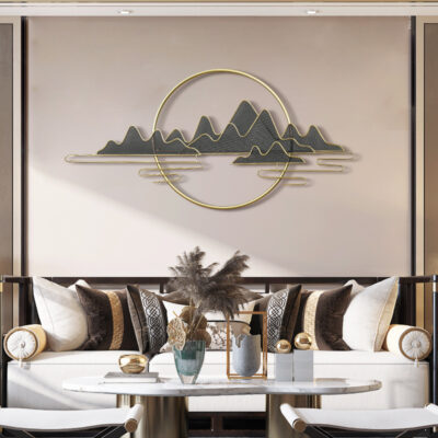 Phong cách Trung Quốc mới trang trí tường nhà bằng kim loại trang trí tường căn hộ sofa nền tường tường treo hiên phòng trà treo trang trí