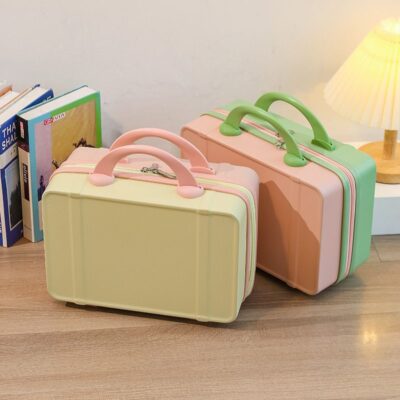 Macaron hộp nhỏ vali 14 inch hộp mỹ phẩm nhỏ có thể treo vali vali mini quà tặng đồng hành