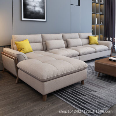 Sofa Vải Bắc Âu Đơn Giản Hiện Đại Có Thể Giặt Được Phòng Khách Sofa Góc Kích Thước Căn Hộ Công Nghệ Cao Su Sofa Vải
