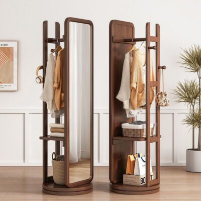 Thực Tế Toàn Thân Thay Đồ Gương Móc Treo 1 Nhà Phòng Khách Gương Đứng Sàn Xoay Đa Năng Lắp Gương
