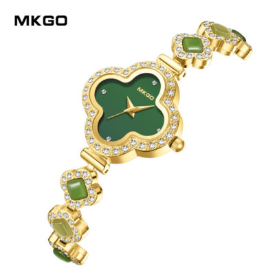 MKGO thương hiệu sống nóng cỏ bốn lá đồng hồ thạch anh nữ thích hợp nhẹ trang sức cao cấp đồng hồ đeo tay bán buôn