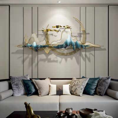 Sáng tạo hiện đại ánh sáng sang trọng trang trí tường phòng khách sofa nền trang trí tường mặt dây chuyền giường và bữa sáng lưới trang trí tường màu đỏ trang trí tường