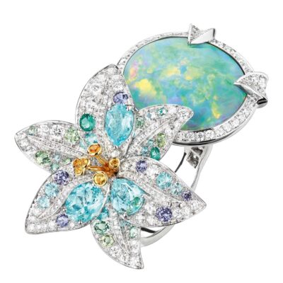 Chenrui quốc tế muốn đồ trang sức đầy đủ kim cương lily dát zirconium opal opal nhẫn Châu Âu và Hoa Kỳ phổ biến phụ kiện bán buôn