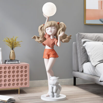 Phòng khách bé gái trang trí quy mô lớn đồ trang trí từ trần đến sàn phụ kiện chiếu sáng gia đình sofa tủ TV bên cạnh tân gia quà tặng tân gia