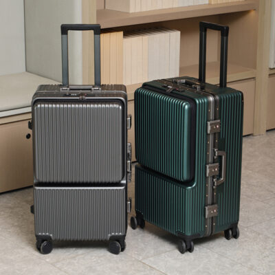 Vali khung nhôm mở bên hông vali xe đẩy sức chứa lớn 24 inch vali dày đa chức năng dành cho sinh viên vali da nam và nữ