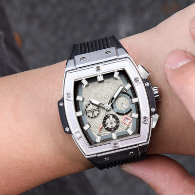 Chính Hãng Rimas Nam Thời Trang Đa Năng Chronograph Lịch Độc Đoán Nòng Ngoài Trời Silicone Đồng Hồ Thể Thao