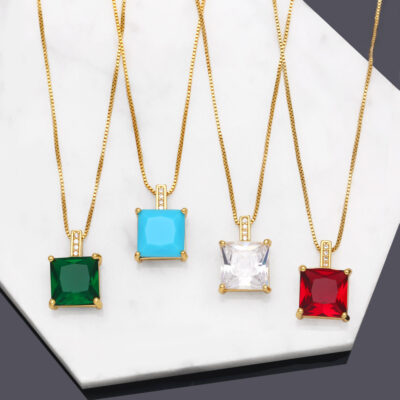 Vuông Vòng Cổ Đính Đá Zircon Nữ Châu Âu Và Mỹ Ins Đơn Giản Chuỗi Xương Đòn Ánh Sáng Sang Trọng Thích Hợp Lưới Đỏ Phù Hợp Với Chuỗi Xương Đòn nkb356