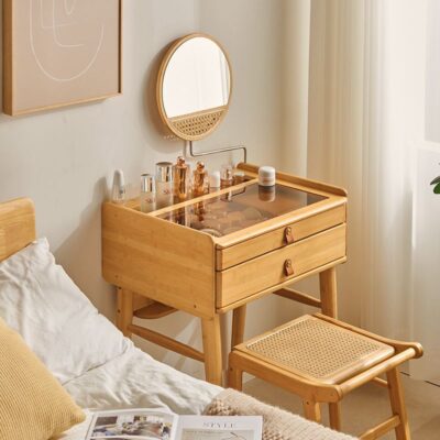 Bàn trang điểm kiểu Nhật phòng ngủ bàn trang điểm hiện đại tối giản bàn làm việc căn hộ nhỏ tủ lưu trữ một bàn trang điểm siêu hẹp