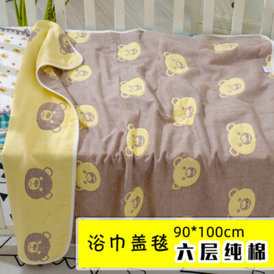 Bán buôn khăn tắm cho bé cotton gạc 6 lớp A lớp cotton nguyên chất thấm hút mùa hè cho bé túi sơ sinh